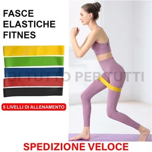 5 FASCE ELASTICHE FITNESS DI RESISTENZA ELASTICI PALESTRA ALLENAMENTO YOGA - Foto 1 di 3