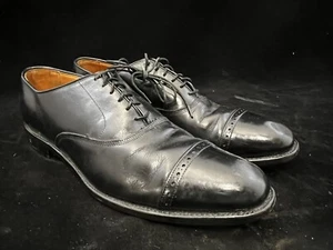 Scarpe Allen Edmonds Byron Uomo 12 A Oxford Pelle Nera - Foto 1 di 16