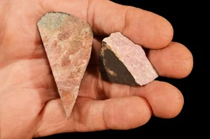 Pink RHODONITE 1 3/4" 2 Pieces Rough Rock Mineral Specimen Heart Chakra Healing - Picture 1 of 1