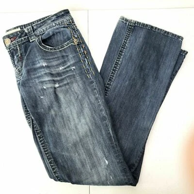 Pantalón de mezclilla MEK DNM para mujer talla 28 W azul Aldan ajustado corte bota diseño moda Foto 1 de 4