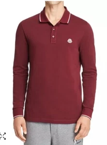 Hombre MONCLER MAGLIA POLO MANICA LUNGA MANGA LARGA POLO GRANATE CAMISA TALLA M - Imagen 1 de 17
