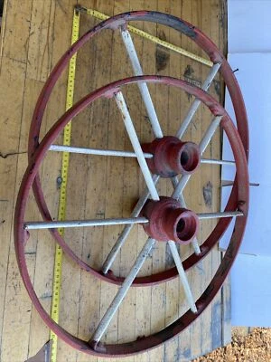 Lot 2 Belle roue de machine agricole ancienne Outil Agricole / Charrue 1900 - Photo 1/4