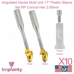 10x GDT Angulado Dental Multi Unidad 17° Juego de Mangas de Plástico RP Hexagonal Cónico 2.65mm - Imagen 1 de 9