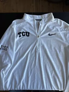 TCU Nike White 1/4 Zip Pullover Size XL - Picture 1 of 4