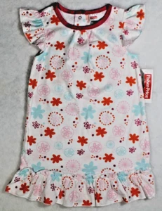 GIRLS 3T White Dress w/ Orange Pinks & Auqa Flowers by Fisher-Price NWT - Picture 1 of 4