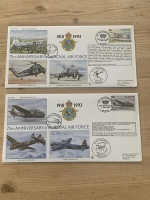 1993 ROYAL AIR FORCE RAF 75th ANNIVERSARY FLOWN COVER/FDC-2 x ST KITTS-72 84 SQN - Image 1 of 2