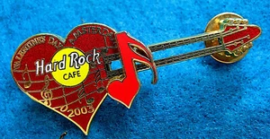 AMSTERDAM VALENTINE'S MUSICAL NOTES SLIDER HEART GUITAR 2003 Hard Rock Cafe PIN - Picture 1 of 1