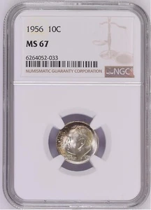 1956 10C Roosevelt Dime NGC MS67 6264052-033 - Picture 1 of 2