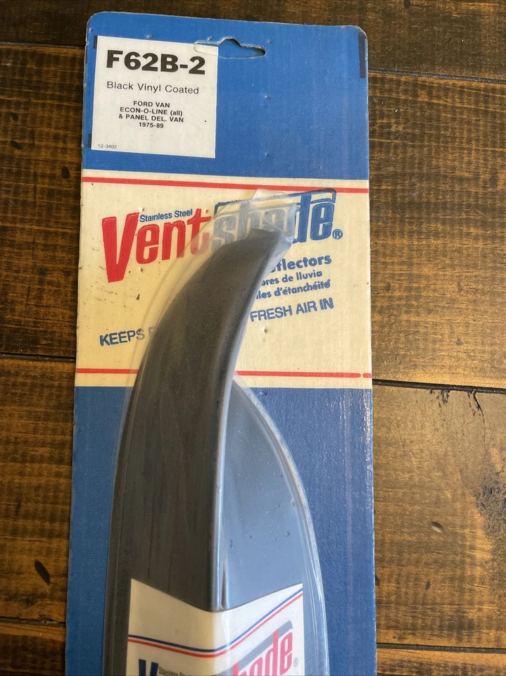Protetores de chuva 2 peças viseira de ventilação de janela para Ford Van 75-89 NOS preto - Imagem 1 de 4