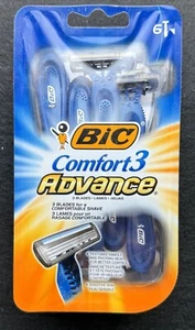 🧼 BIC Comfort 3 Advance Disposable Razors – Pack of 6 – Triple Blade Shaving - Picture 1 of 3
