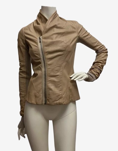 Giacca di pelle di Rick Owens originale US 6 IT 40 GB 8