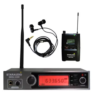 Sistema Microfonico UHF Audio Pro Stage Auricolare In-Ear Bavero Monitor Wireless Microfono - Foto 1 di 12