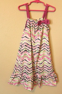 Gymboree Pink Striped Knit Nightgown Girl Size M 7-8 Sleeveless Sleep Gown - Image 1 of 2
