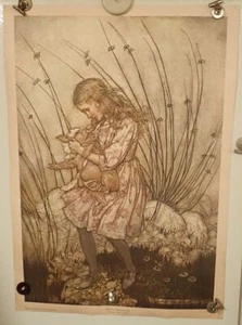 Vintage Portal Publications Alice in Wonderland Artist Arthur Rackham Poster - Picture 1 of 2