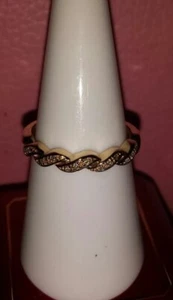 DIAMANT RING ~ hell Champagner -0,10 ct.🌟 GELBGOLD ~sehr edles Design~Gr 54🌟 - Bild 1 von 13