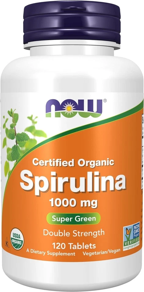NOW Foods - Espirulina DOBLE FUERZA (1000mg, 120 Comprimidos) -2PK- Foto 1 de 1