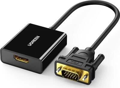 UGREEN HDMI to VGA Adapter 1080P HDMI to VGA Display Monitor with 3.5mm Audio TV - Image 1 of 4