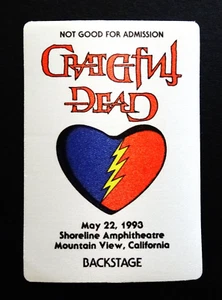 Grateful Dead Backstage Pass Shoreline California 22.05.93 22.05.1993 Love Heart - Bild 1 von 11