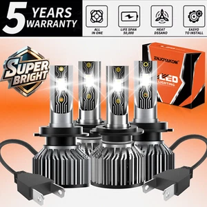 For Mercedes-Benz ML350 2003-2015 4x LED Headlight Bulbs Kit High Low Beam Light - Picture 1 of 12