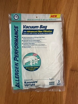 NIP 3 ALLERGY CLOTH Vacuum Bags UPRIGHT Kenmore Type U/O 50688, 50690 LOT 3!! - Image 1 of 2
