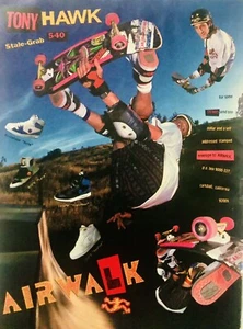 Airwalk Shoes Skateboard Ad Tony Hawk Vintage Skateboard Ad - Picture 1 of 1