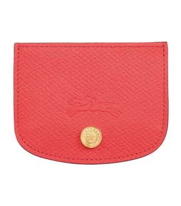 Portatarjetas Longchamp Epure de cuero con solapa ~NIP~ fresa - Imagen 1 de 2