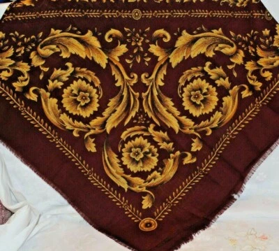VTG A.NORMA DELLA L.F LEGGE STAMPA A MANO 100% LANA PURA 3883 SCARF WRAP ITALY - Image 1 of 4