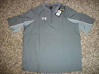 UNDER ARMOUR New NWT Youth Boys Windbreaker Jacket 1/4 Zip Up Gray Short Sleeve - Image 1 of 2