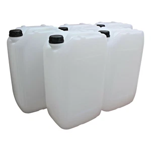 5 x 25 Litre Natural HDPE Stackable Jerry Can Drum Container 950g 60mm Caps 25L - Picture 1 of 4