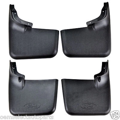 NEW OEM 11-16 Ford Super Duty Mud Flaps SET Splash Guards w/ Wheel Lip Mouldings - Image 1 of 4