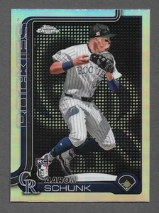 2025 Topps Chrome #238 Aaron Schunk RC Lightboard Logo Refractor Variation card - Picture 1 of 2