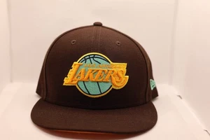 New Era 59FIFTY Los Angeles Lakers Burnt Orange Fitted Hat Sz 7 1/2 - Picture 1 of 7