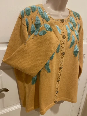 Vintage  STORYBOOK KNITS a Division of JTWO New York Sweater Cardigan, Size 1X. - Image 1 of 4