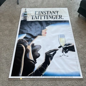 Poster francese originale d'epoca per L'Instant Taittinger (pubblicità champagne) anni '80 - Foto 1 di 3