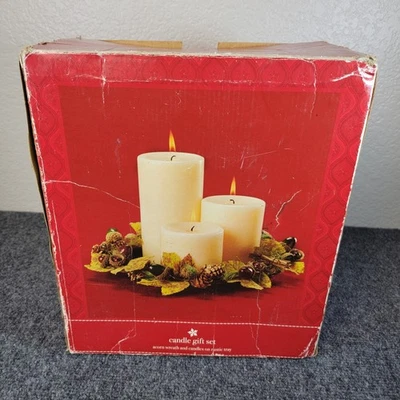 Juego de Centro de Mesa de Velas de Vacaciones Nueva Caja Pilar Velas Corona Bandeja Decoración del Hogar 11" Foto 1 de 4
