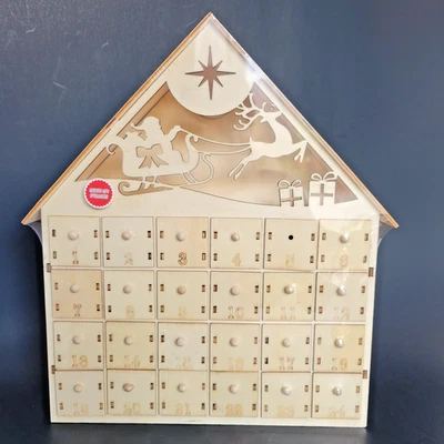 Fab Lab- Holiday Laser Cut Wooden Advent Calendar With Drawers, Lights Up - Image 1 of 4