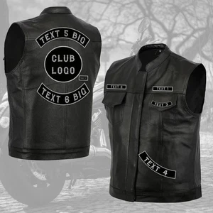 Mens Customized Leather Motorcycle Vest Biker MC Club Riding Cruiser Gear - Picture 1 of 4