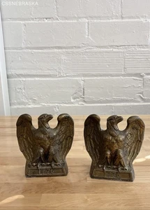 Fermalibri Colonial Virginia Vintage "1776" Aquila 6" Ottone Lavaggio Ghisa 1965 - Foto 1 di 10