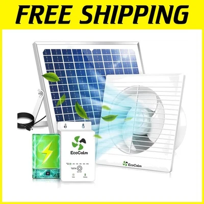 Waterproof 8-Inch Solar Air Conditioner for Greenhouses & Sheds - 220CFM - Image 1 of 4