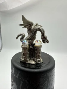 SPOONTIQUES PEWTER DRAGON ON CASTLE, CRYSTAL BALLS, RED EYES -  CMR635 - Picture 1 of 10