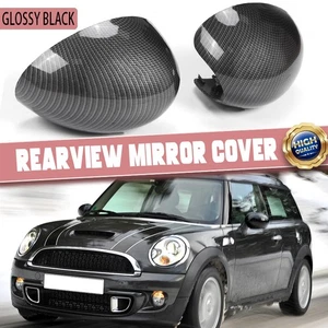 For Mini Cooper R55 R56 R57 R58 R59 R60 R61 Carbon Fiber Style Mirror Cover Cap. - Imagen 1 de 13