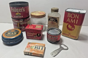 Vintage Kitchen Starter Pack! Folger's & Hills Bros Coffee, Tea, Bon Ami & More - Picture 1 of 16