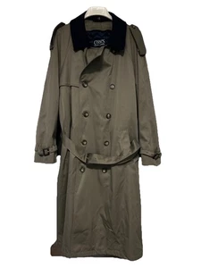 Chaps Ralph Lauren Men’s Trench Coat Double Breasted Gray Cotton Blend Lined - Picture 1 of 13