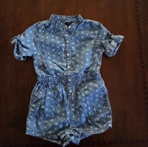 Mädchen 2t Baby Gap blau kurzer Strampler - Bild 1 von 1