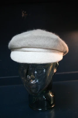 De colección Swinging Años 60 Blanco Gorra Plana Sombrero Medio Renacimiento Raro Foto 1 de 4