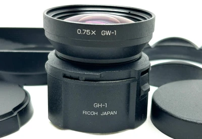 Ricoh GW-1 Wide Conversion Lens for GR Digital I II [Mint] w/Hood x2 Black - Image 1 of 4