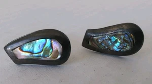 FRA Taxco Mexico Sterling Silver Abalone Cuff Links ~1 1/8" x 1/2" - Picture 1 of 4