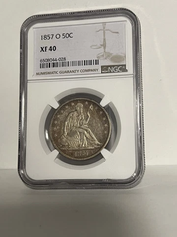 1857-O Liberty Seated half, NGC XF40, crusty original & choice Cover