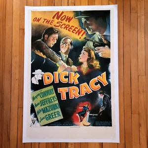Póster de la película Dick Tracy (1945) original vintage 1SH 27x41" - ¡Respaldo de lino raro! - Imagen 1 de 9