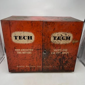 Vintage Tech Stahlreifen Reparaturschrank mit Schubladen und Haustürriegel - Bild 1 von 14